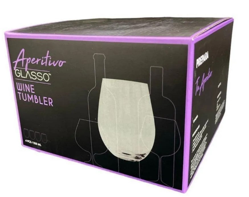 SET 4 VASOS VINO GLASSO