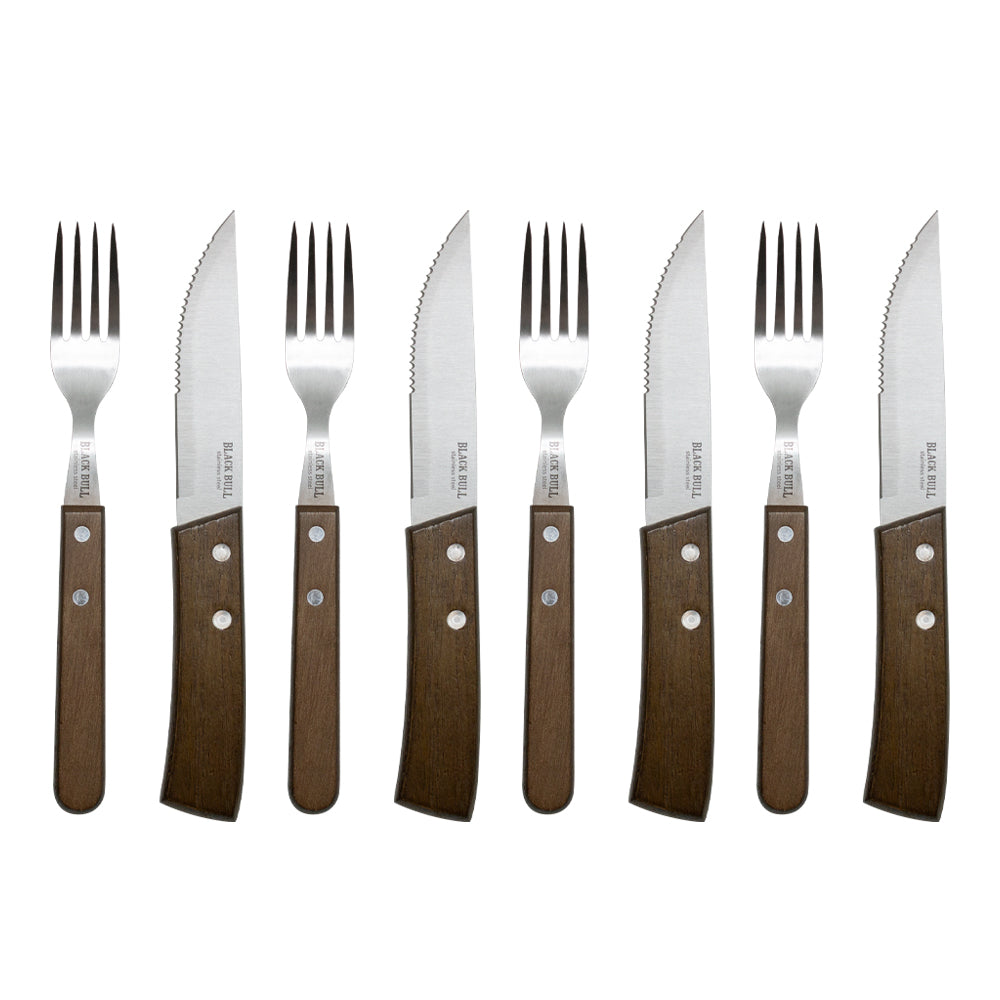 SET CUBIERTOS 8PCS BLACK BULL