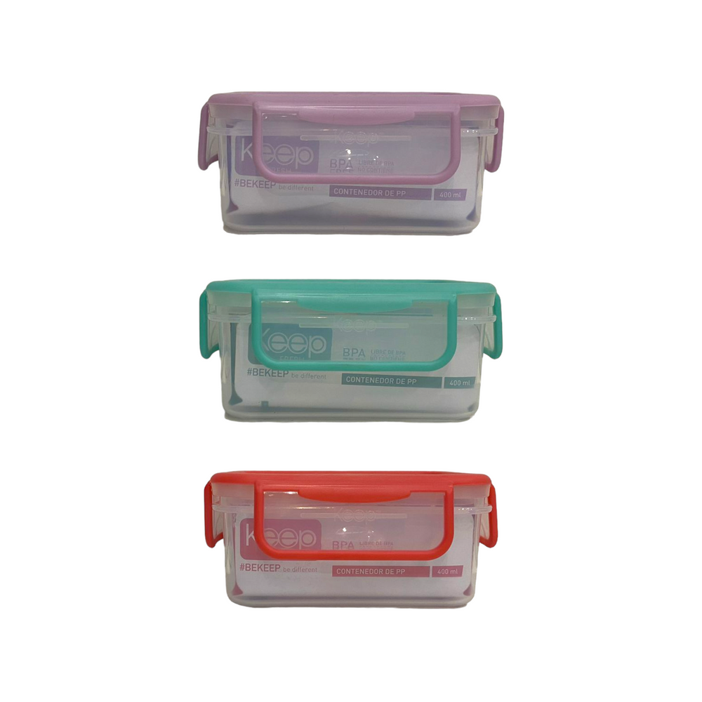 HERMETICO PP RECTANGULAR 400ML KEEP